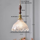 GobekUsa Amber Glass LED Pendant Light Fixture Nordic Modern Copper Hanging Lamp