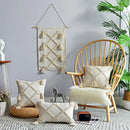 GobekUsa Handmade Geometric Tufted Pillowcase Set - Modern, Minimalist, Indian-Inspired Cushion Covers