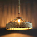 Rustic Hemp Rope Iron Pendant Light