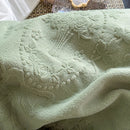 GobekUsa French Carved Velvet Lace Ruffles Bedding Set, Coral Velvet Duvet Cover, Luxury Bed Sheet