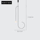 GobekUsa Arc Line Chandelier: Nordic Suspension Pendant for Living Dining Room Kitchen