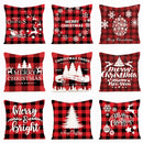 GobekUsa Christmas Linen Cushion Cover 45x45cm Sofa Home Party Decor