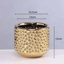 GobekUsa Gold Ceramic Flower Pot Succulent Vase Terrarium Plant Pots for Home Balcony Decor