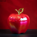 GobekUsa Golden Ceramic Apple Sculpture Desk Decoration Ornaments Crafts Room Decor