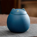 GobekUsa Lucky Cat Tea Storage Jar: Cute Ceramic Can for Household Tea and Candy Storage