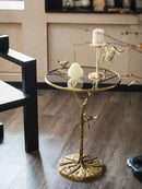 GobekUsa Brass Bird Side Table | Creative Tea Table | Balcony & Living Room Decor