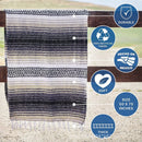 GobekUsa Handwoven Mexican Blanket - Multicolor Geometry Beach Shawl