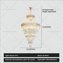 GobekUsa Duplex Villa Crystal Chandelier: Modern Luxury Staircase Lamp for Elegant Living Rooms