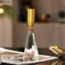 GobekUsa Crystal Lotus Candle Holder Desk Decor Romantic Candlestick Modern Home Accents