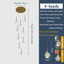 GobekUsa Gold Crystal Raindrop Chandelier for Staircase Foyer