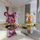 GobekUsa Graffiti Bear Figurine: Modern Table Decor & Key Storage Sculpture