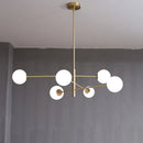 GobekUsa Glass Brass Chandelier Modern Pendant Light for Home Living Room Restaurant Bedroom