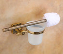 GobekUsa Aluminum Carved Toilet Brush Holder Set