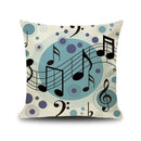 GobekUsa Letter Notes Piano Graphic Print Linen Pillowcase 45x45cm Living Room Decor