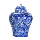 GobekUsa Blue White Porcelain General Jar Tea Pot Sealed Storage Tank Home Decor