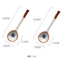 GobekUsa Japanese Vine Ceramic Spoon Set - Ins Wind Hand-painted Long Handle Dessert Spoons