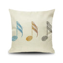 GobekUsa Letter Notes Piano Graphic Print Linen Pillowcase 45x45cm Living Room Decor