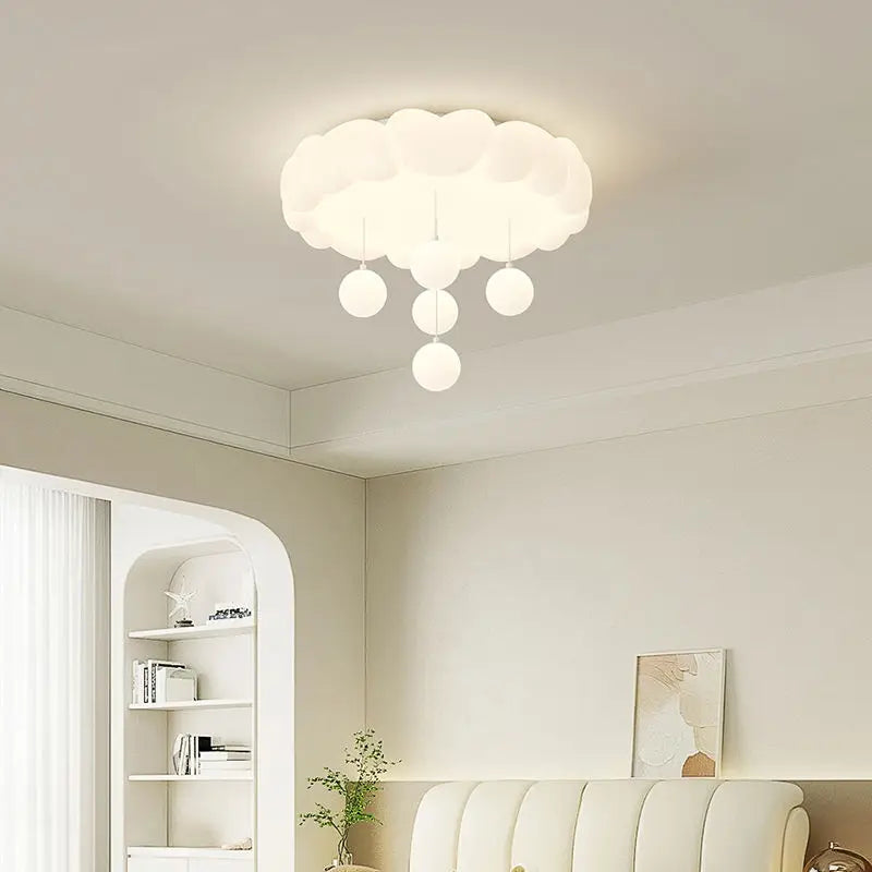 GobekUsa LED Bubble Cloud Rabbit Ceiling Light - Cream Style Warm Lighting for Children's Room, photo 5 of 11