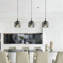 GobekUsa Glass Bowl Chandelier: Modern Nordic LED Smoke Hanging Lamp for Dining Room, Bar - Indoor Decor Lighting