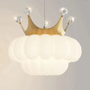 GobekUsa Gold Crown Pendant Light: Luxe Cloud Hanging Lamp for Children's Bedroom and Living Room