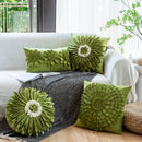 GobekUsa Green Flower Car Sofa Cushion Pillowcase Home Decoration Square Pillow