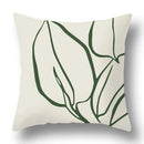 GobekUsa Green Plants Geometric Print Pillow Cover - Home Sofa Cushion Cover