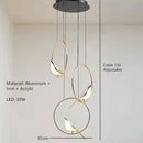 GobekUsa Gold Magpie Bird Ceiling Chandelier: Modern Home Interior Lighting for Living Dining Kitchen