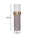 GobekUsa Gold Cylinder Vase Leather Desk Decor Artificial Flower Arrangement