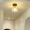 GobekUsa Glass LED Ceiling Lamp Copper Walnut Modern Living Room Lighting Fixtures