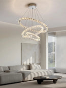 GobekUsa Crystal Chandelier: Modern Net Red Circle Light for Living Room, Bedroom, Restaurant