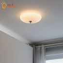 GobekUsa Cream Glass Round Ceiling Lights | Modern LED Indoor Lighting | Bedroom Study Balcony Lighting