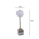 GobekUsa Crystal Flower Glass Craft Hyalinite Sculpture Metal Decor Figurine