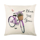 GobekUsa Lavender Flower Linen Pillowcase for Sofa Car, Living Room Decor, Throw Pillow Case
