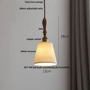 GobekUsa Adjustable LED Pendant Lights Ash Wood White Ceramic Modern Hanging Lamp