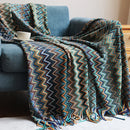GobekUsa Bohemian Stripe Throw Blanket with Tassels - Cozy Sofa or Bedspread Bushawl