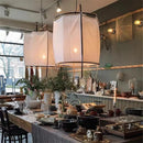 GobekUsa Linen Cotton Pendant Lamp: Nordic White DIY Fabric Shade LED Island Lighting