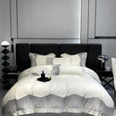 GobekUsa 1000TC Cotton Embroidery Luxury Bedding Set in Blue White Champagne