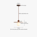 GobekUsa LED Pendant Lamp Mid Century Modern Decor Yellow Travertine Wood Hanglamp