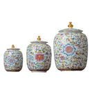 GobekUsa Enamelled Porcelain Tea Caddy Ginger Jar - Desktop Storage Container