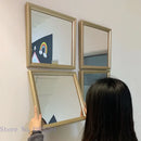 GobekUsa Golden Border Square Mirror Wall Decor Combination