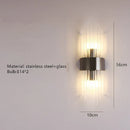 GobekUsa Crystal LED Wall Lamp Stainless Steel Sconces for Bedroom Dining Room