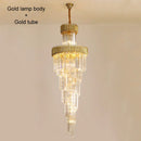 GobekUsa Crystal LED Chandeliers: Luxury Multi-layer Staircase Lighting, Black Stainless Steel