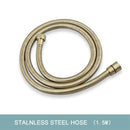 GobekUsa Brushed Gold Brass Hand Shower with Stainless Steel Hose - Wall Mount