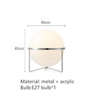 GobekUsa LED Floor Lamp Chrome Metal Living Room Floor Light White Acrylic Ball