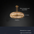 GobekUsa Gold Crystal Ceiling Chandelier LED Light Fixture for Luxury Home Decor