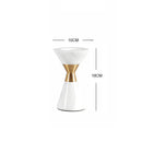 GobekUsa Golden Metal & White Volakos Marble Wedding Candlesticks