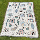 GobekUsa Abstract Face Pattern Throw Blanket 130x180cm
