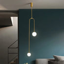 Nordic Glass Globe Pendant Light in Gold or Black