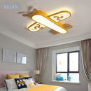 GobekUsa Kids Airplane Pendant Lights Wood Metal Sconces Nursery School LED