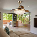 GobekUsa Brushed Copper LED Ceiling Fan with Remote Control - 6 Speeds